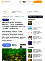 Hyperliquid’s USDH Debut: Concentrated Supply, Modest Market Share, Big Buzz – Crypto News Bitcoin News