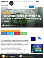 Top Crypto Presales to Watch in 2025 as Nexchain Leads a Strong Lineup | Live Bitcoin News