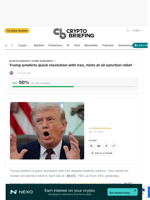 Trump predicts quick resolution with Iran, hints at oil sanction relief