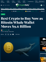 Best Crypto to Buy Now as Bitcoin Whale Wallet Moves $9.6 Billion - Crypto Daily