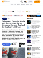 Telegram Founder Calls out Governments for Censorship and Control in Explosive X Post – Bitcoin News