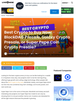 Best Crypto to Buy Now: BlockDAG Presale, Solaxy Crypto Presale, or Super Pepe Coin Crypto Presale? | Live Bitcoin News