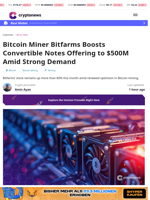 Bitcoin Miner Bitfarms Boosts Convertible Notes Offering to $500M Amid Strong Demand