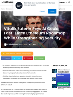 Vitalik: AI Could Speed Up Ethereum Security