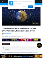 Crypto Adoption Set To Accelerate In 2026 As ETFs,
Stablecoins, Tokenization Gain Ground