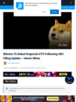 Bitwise To Debut Dogecoin ETF Following SEC Filing Update - Here's When