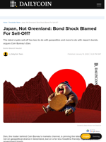 Japan, Not Greenland: Bond Shock Blamed For Sell-Off? - DailyCoin