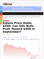 Solana Price Holds $200: Can SOL Bulls Push Toward $300 in September? - The Crypto News Wire