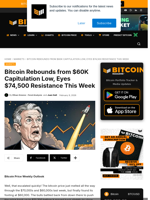 Bitcoin Rebounds From $60K Capitulation Low, Eyes $74,500 Resistance This Week