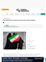 Iran closes Strait of Hormuz amid US peace talks deadlock