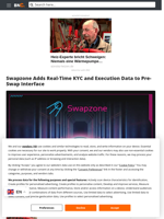 Swapzone Adds Real-Time KYC and Execution Data to Pre-Swap Interface - Brave New Coin