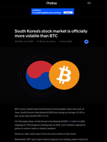 South Korea’s stock market is officially more volatile than BTC