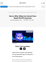 Here is Why Shiba Inu Cannot Even Reach $0.001 Anymore