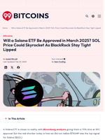 Will Solana ETF Be Approved in March 2025? SOL Price Prediction