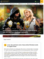 How crypto scammers used dating apps to steal $36.9M and launder it to Cambodia
