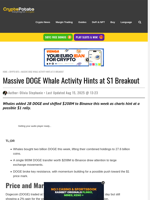 Massive DOGE Whale Activity Hints at $1 Breakout