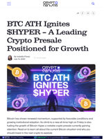 BTC ATH Ignites $HYPER — A Leading Crypto Presale Positioned for Growth
