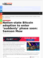 Nation-state Bitcoin adoption to enter 'suddenly' phase soon: Samson Mow - The Crypto News Wire