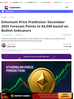 Ethereum Price Prediction: December 2025 Forecast Points to $4,500 based on Bullish Indicators