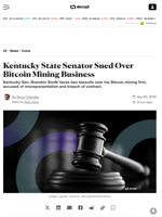 Kentucky State Senator Sued Over Bitcoin Mining Business - Decrypt