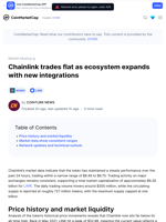 Chainlink trades flat as ecosystem expands with new integrations: Guest Post by COINTURK NEWS | CoinMarketCap