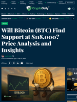 Will Bitcoin (BTC) Find Support at $118,000? Price Analysis and Insights - Crypto Daily