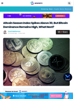 Altcoin Season Index Spikes Above 30, But Bitcoin Dominance Remains High, What Next?