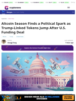 Altcoin Season: Trump-Linked Tokens Jump After Funding Deal