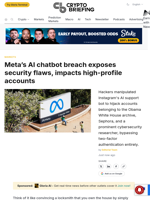 Meta's AI chatbot breach exposes security flaws, impacts high-profile accounts
