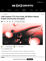 LAB Crashes 77% From Peak, $6 Billion Wiped, Crypto Community Outraged