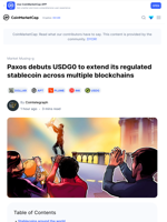 Paxos debuts USDG0 to extend its regulated stablecoin across multiple blockchains: Guest Post by Cointelegraph | CoinMarketCap