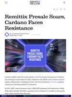 Remittix Presale Soars, Cardano Faces Resistance
