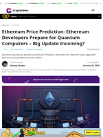 Ethereum Price Prediction: Ethereum Developers Prepare for Quantum Computers – Big Update Incoming?