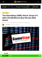 The GameStop (GME) Stock: Drops 3% After $513M Bitcoin Buy Shocks Wall Street