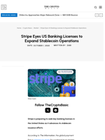 Stripe Eyes US Banking Licenses to Expand Stablecoin Operations