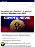 Coinpedia Digest: This Week’s Crypto News Highlights | 20th September, 2025