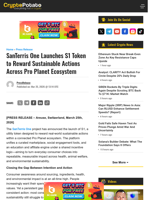 SanTerris One Launches S1 Token to Reward Sustainable Actions Across Pro Planet Ecosystem
