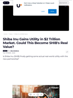 Shiba Inu Gains Utility in $2 Trillion Market. Could This Become SHIB's Real Value? - U.Today