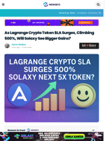 Lagrange Crypto $LA Surges 500%, Solaxy Next 5x Token?