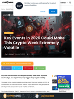 Crypto News: Markets Face Major Volatility From Key 2026 Events