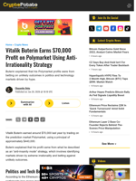 Vitalik Buterin Earns $70,000 Profit on Polymarket Using Anti-Irrationality Strategy