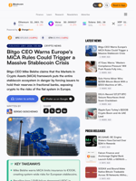 Bitgo CEO Warns Europe's MiCA Rules Could Trigger a Massive Stablecoin Crisis