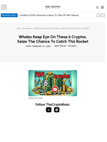 Whales Keep Eye On These 6 Cryptos, Seize The Chance To Catch This Rocket