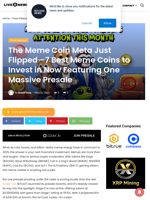 The Meme Coin Meta Just Flipped—7 Best Meme Coins to Invest in Now Featuring One Massive Presale | Live Bitcoin News