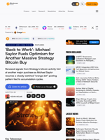 'Back to Work': Michael Saylor Fuels Optimism for Another Massive Strategy Bitcoin Buy – Featured Bitcoin News