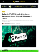 Palantir (PLTR) Stock: Climbs as Investors Cheer Major UK Contract Talks - CoinCentral