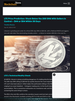 LTC Price Prediction: Stuck Below the 200 SMA With Sellers in Control — $44 or $54 Within 30 Days - Blockchain.News