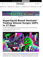 Hyperliquid-Based Ventuals’ Trading Volume Surges 100% in 17 Days - 