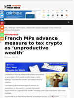 French MPs advance measure to tax crypto as ‘unproductive wealth’ - The Crypto News Wire