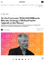 'It's for Everyone': With $60 Billion in Bitcoin, Strategy's Michael Saylor Appeals to the Masses - Decrypt